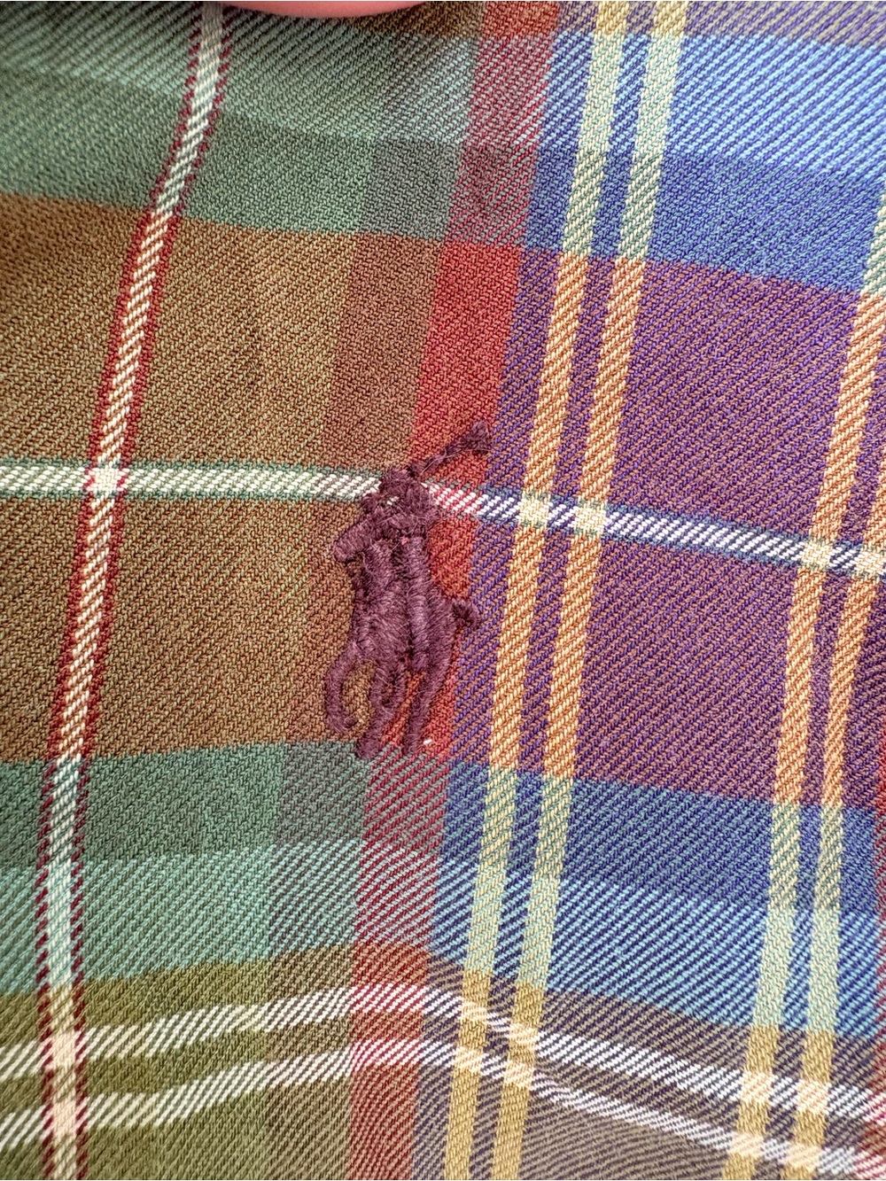 Vintage Ralph Lauren Plaid Shirt Wine Tour Multicolor Button Down 100% Cotton XL